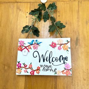 handmade 3d clay "welcome" sign